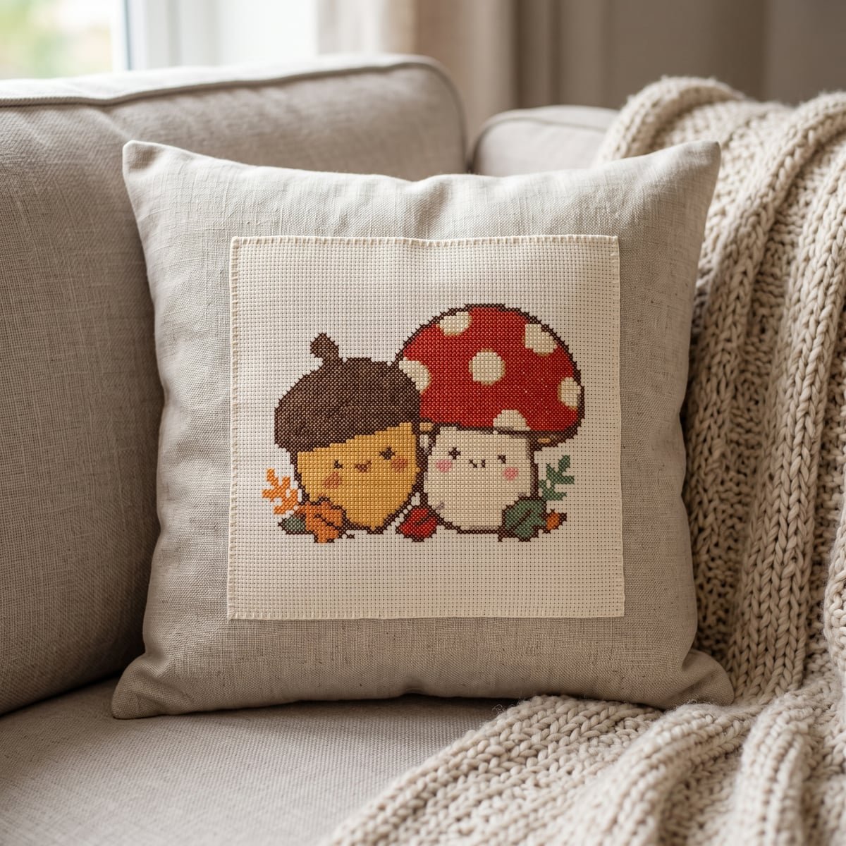 Acorn and Mushroom, finished piece